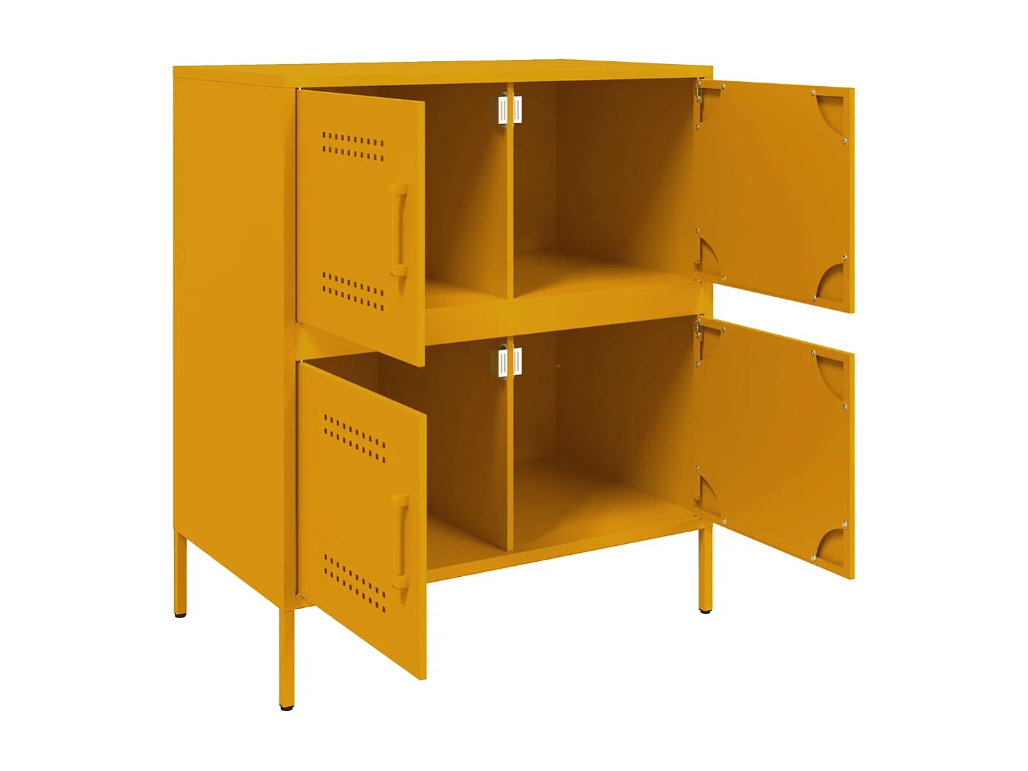Buffet aparador cômoda armário unidade de armazenamento organizador cozinha sala sala amarelo mostarda 68 x 39 x 79 cm aço Amarelo 02_0035708