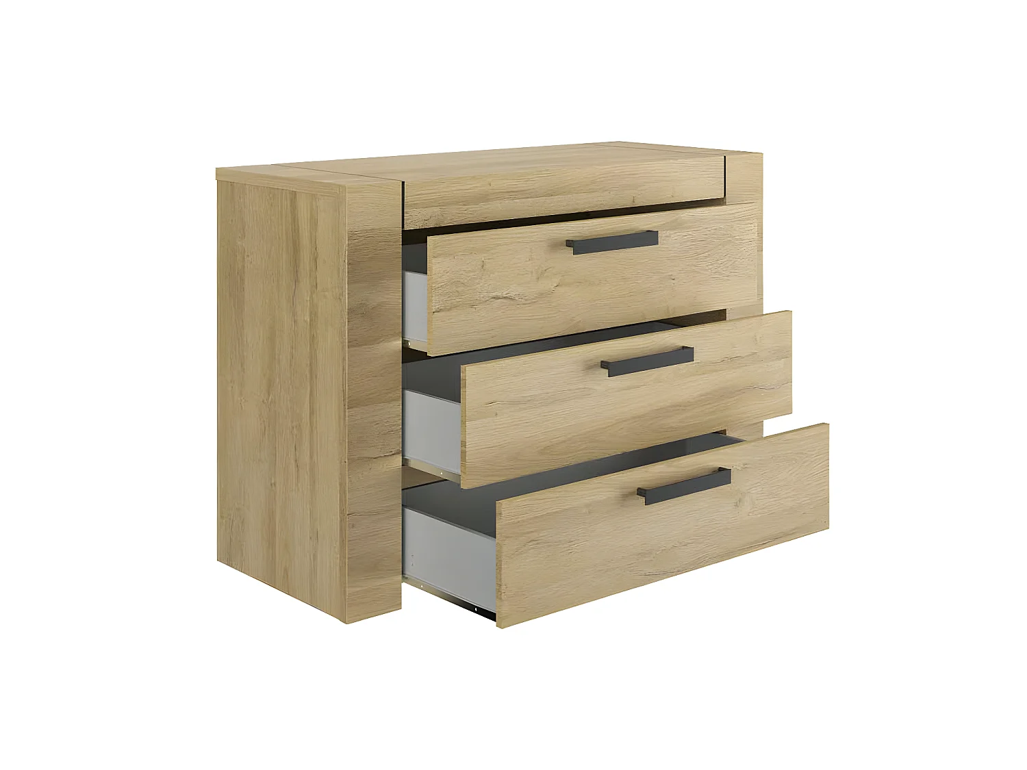 Commode 3 tiroirs Chêne blond - MARCELLINO