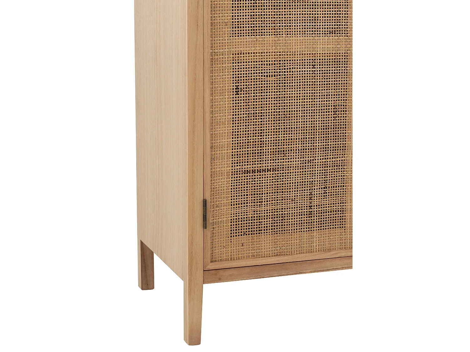 Armoire 2 portes en bois et rotin naturel - L80 cm