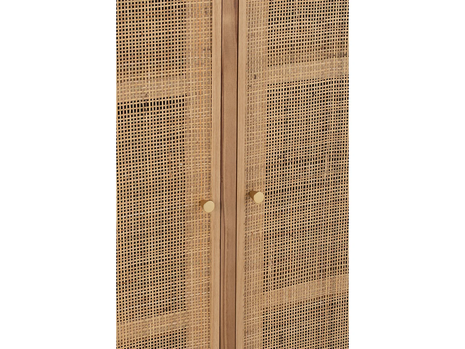 Armoire 2 portes en bois et rotin naturel - L80 cm