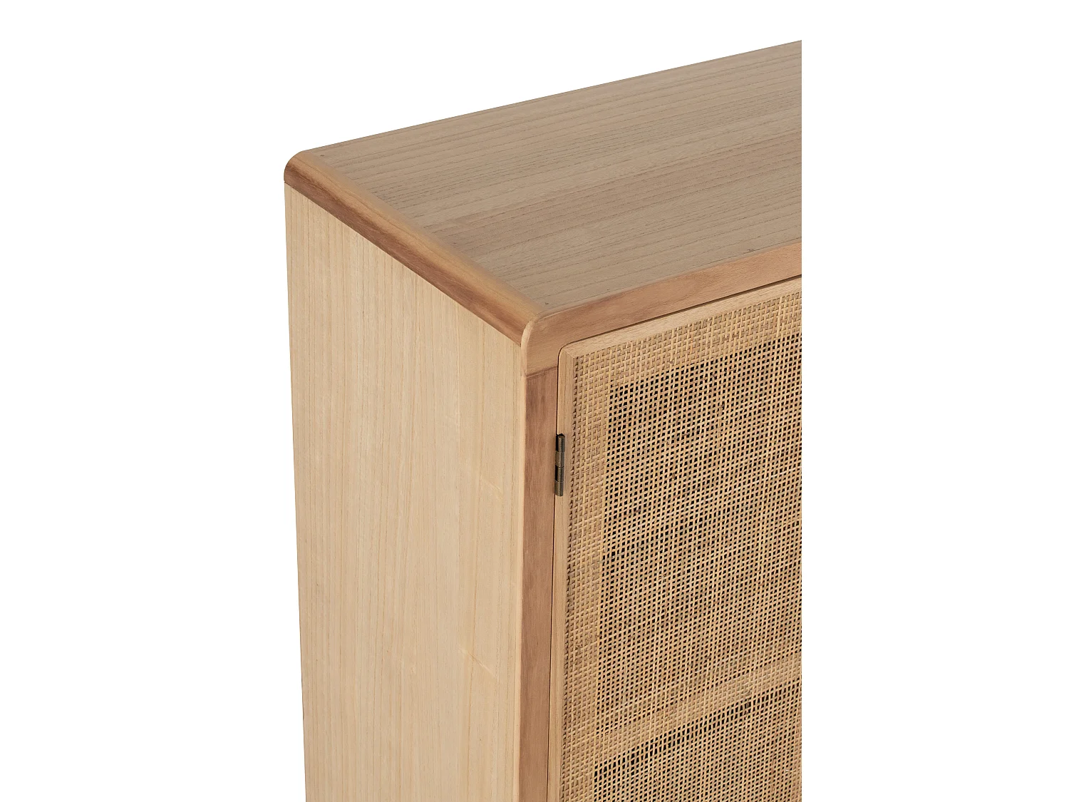 Armoire 2 portes en bois et rotin naturel - L80 cm