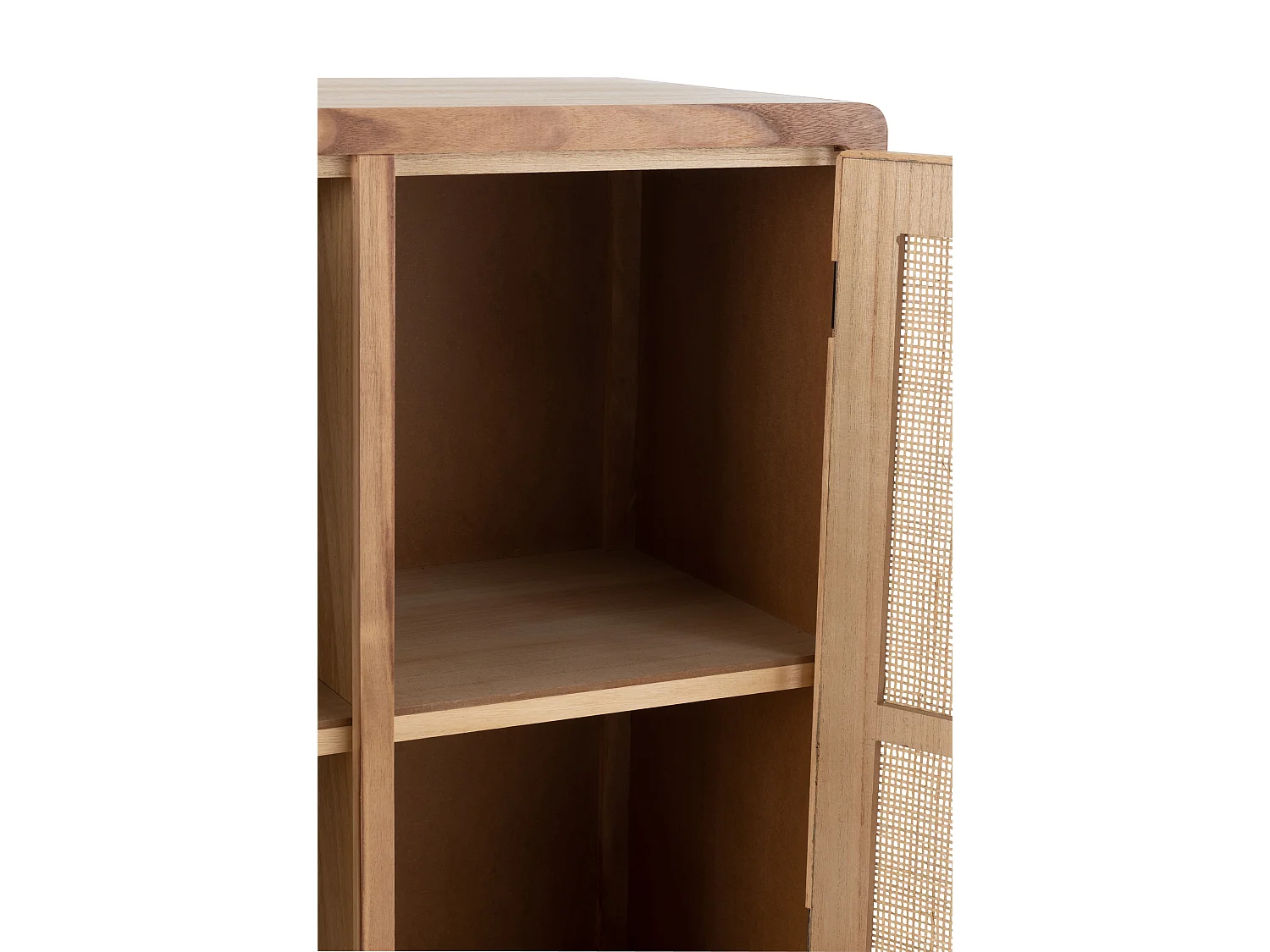 Armoire 2 portes en bois et rotin naturel - L80 cm