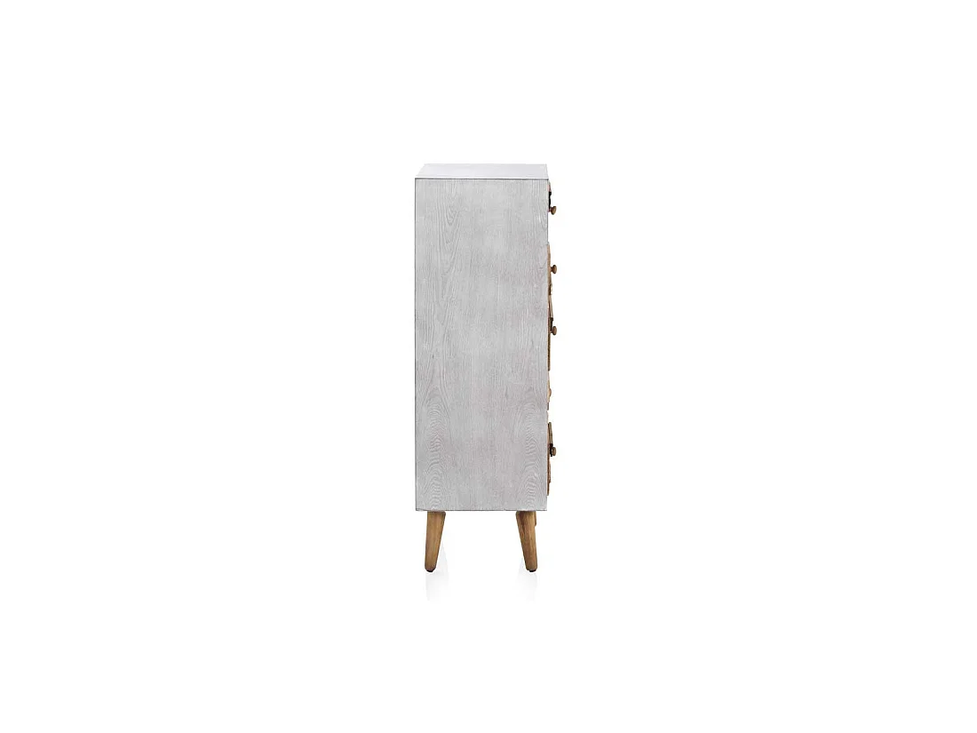 Chiffonnier 5 tiroirs Bois/Blanc - MAELYS