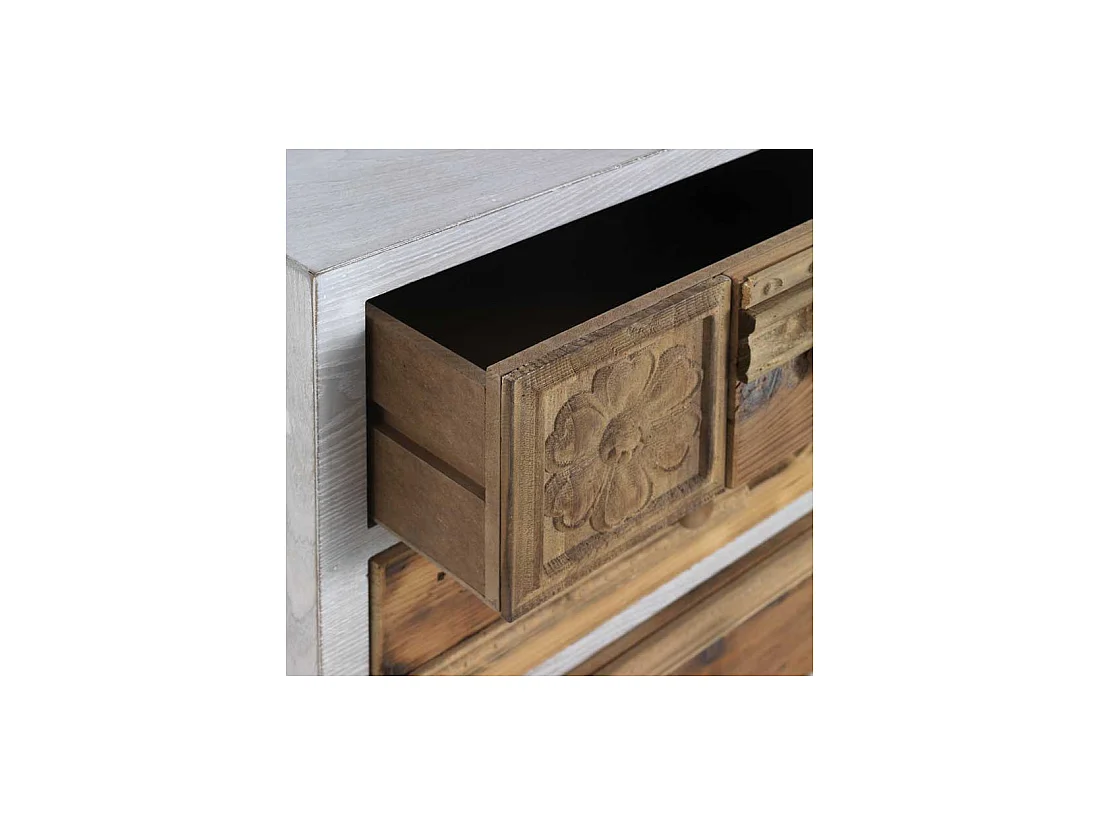 Chiffonnier 5 tiroirs Bois/Blanc - MAELYS