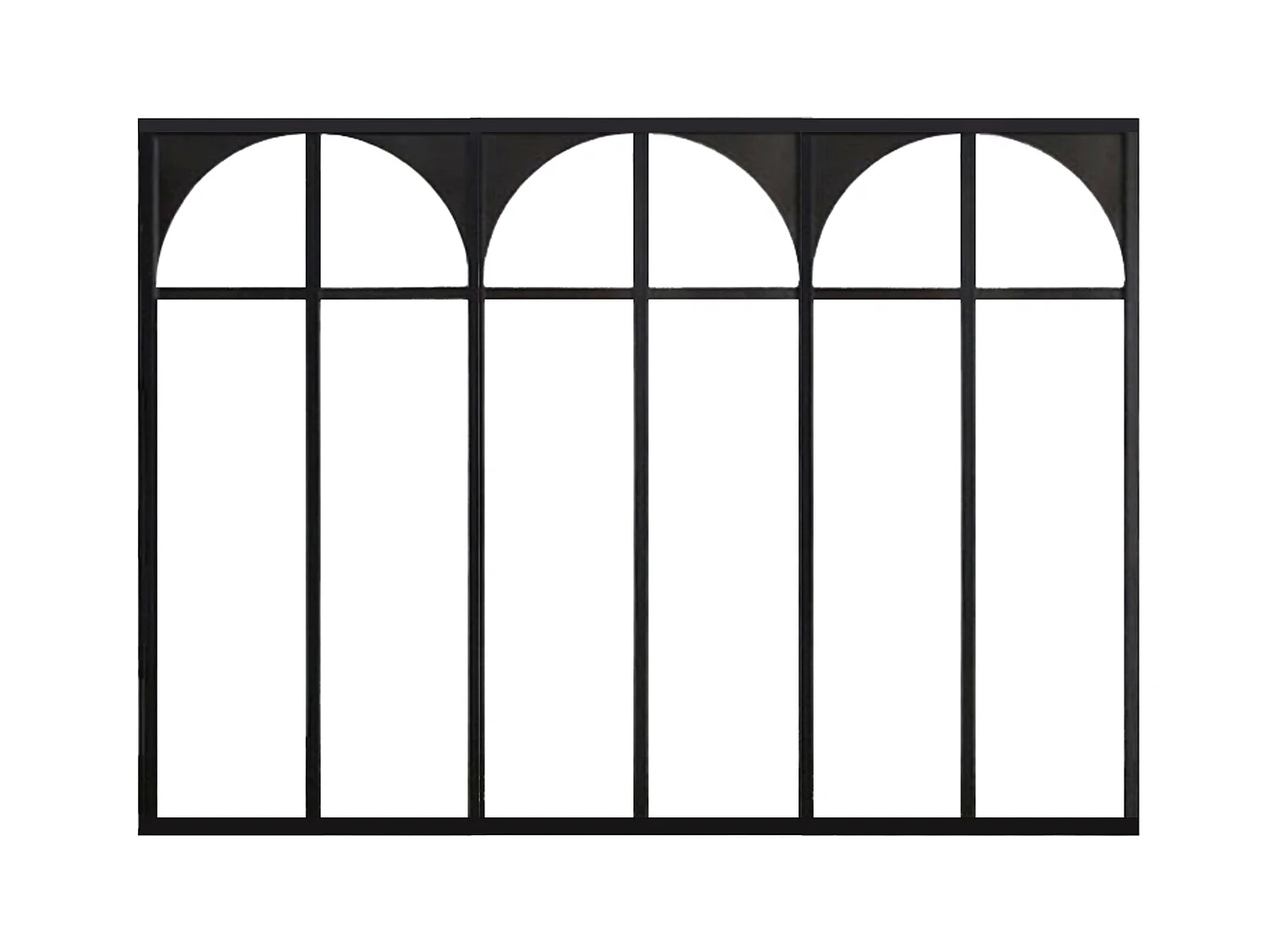 Art deco værkstedsvindue i termobelagt aluminium 180x130 cm - Sort - ARCADEA