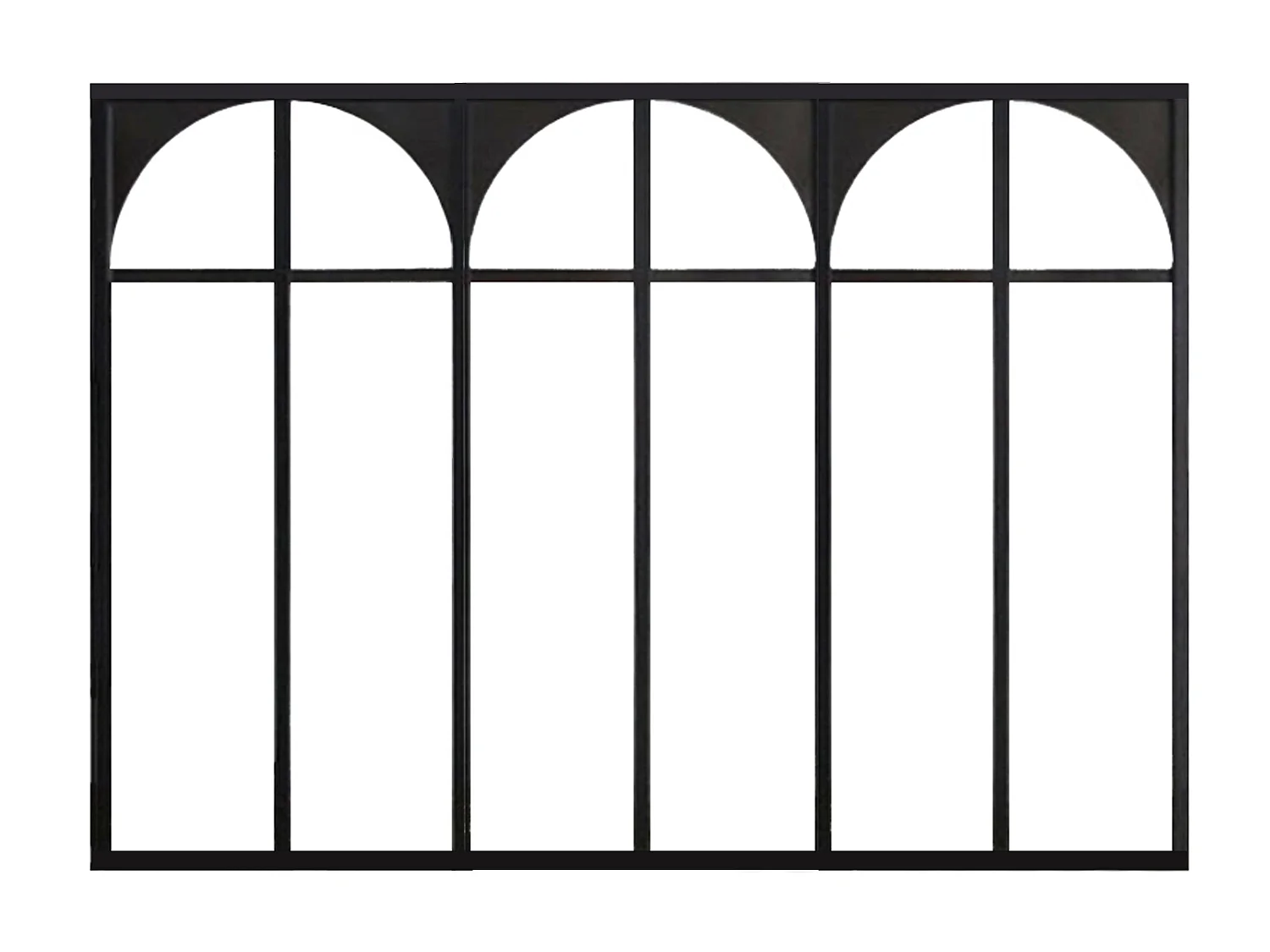 Verrière atelier art déco en aluminium thermolaqué 180x130 cm - Noir - ARCADEA