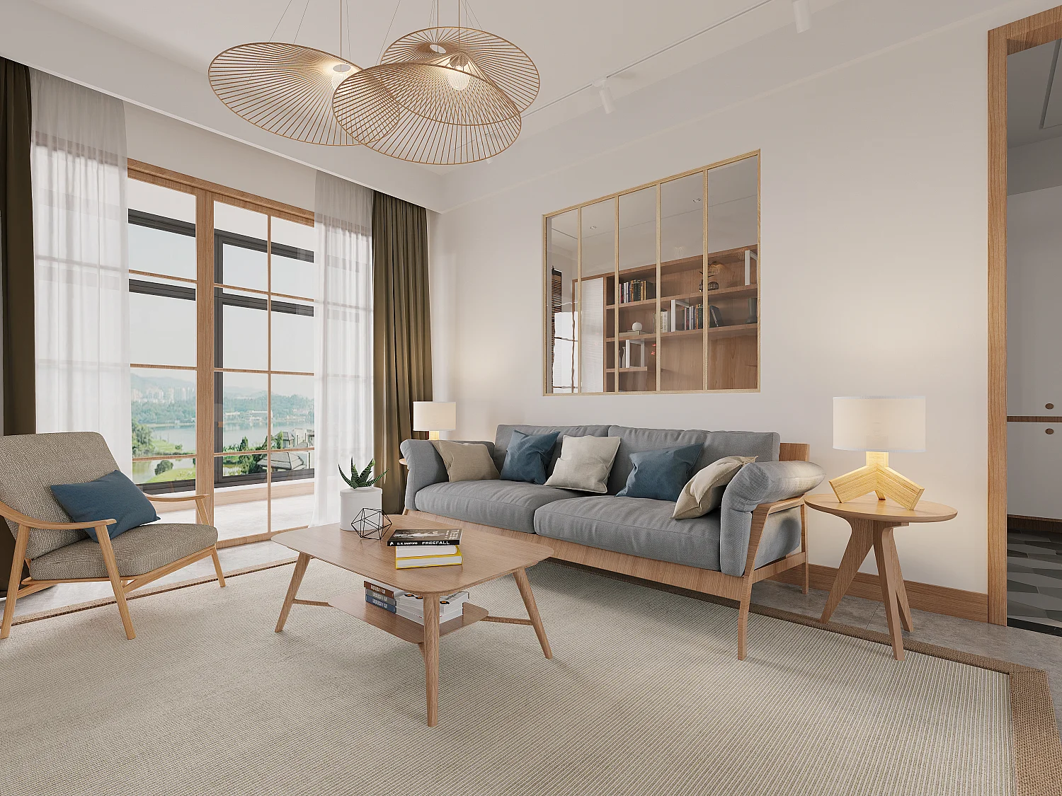 Verrière atelier en aluminium thermolaqué - 150x130 cm - Naturel clair - BAYVIEW