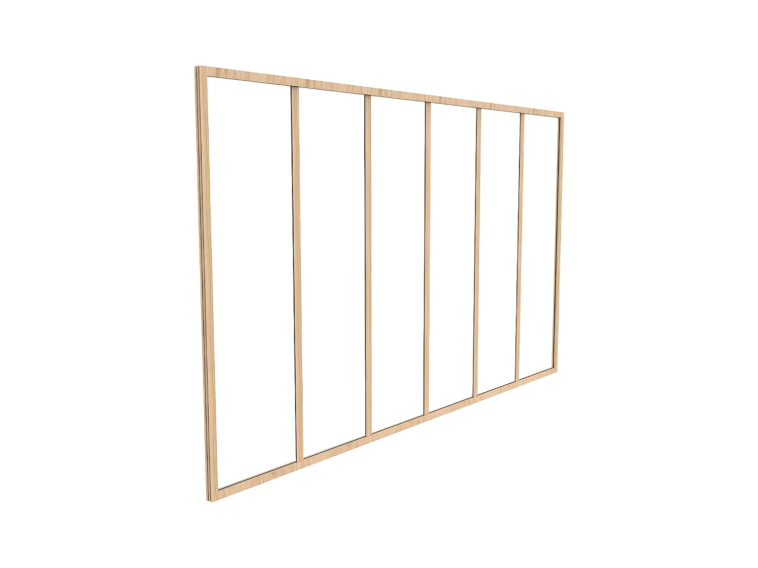 Cristalera tipo taller de aluminio termolacado - 180x105 cm - Natural claro - BAYVIEW