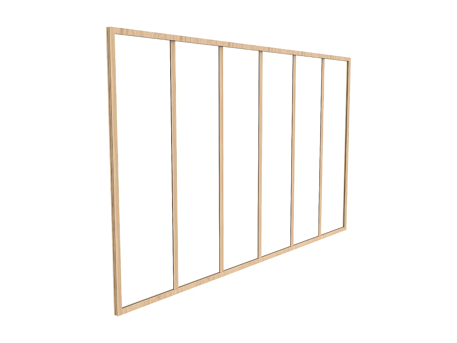 Verkstadsfönster i pulverlackerad aluminium - 180x105 cm - Ljus naturlig - BAYVIEW