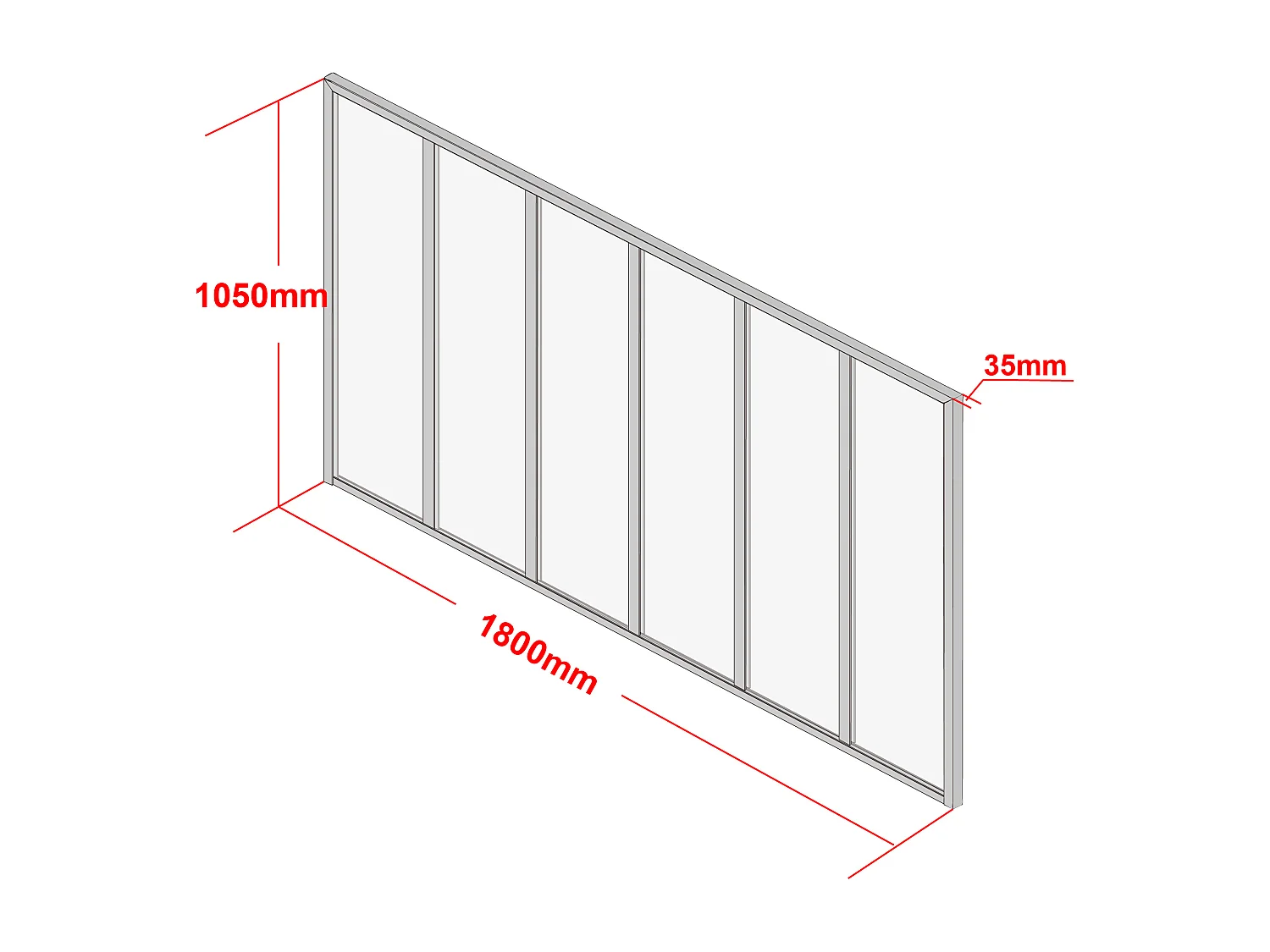 Verkstadsfönster i pulverlackerad aluminium - 180x105 cm - Ljus naturlig - BAYVIEW