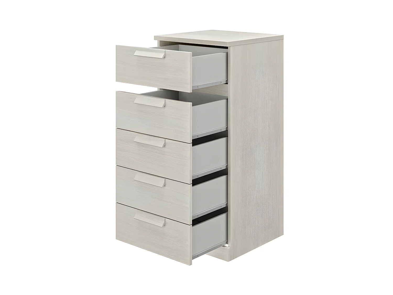 Chiffonnier 5 tiroirs Frêne blanchi - ILORA