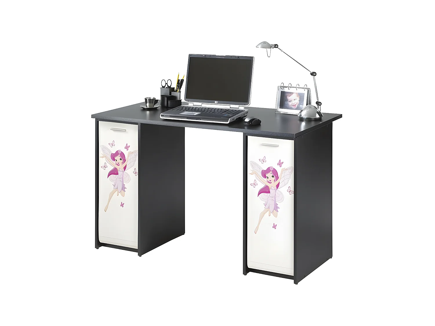 Bureau aménagé à rideaux Noir - FENDY n°15