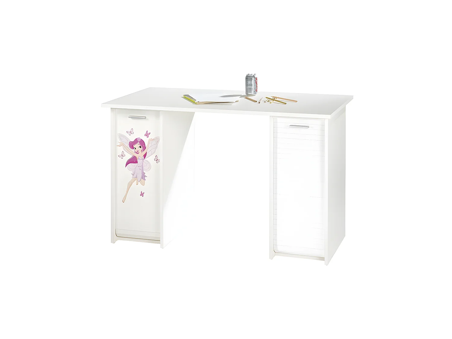 Bureau aménagé à rideaux Blanc - FENDY n°14