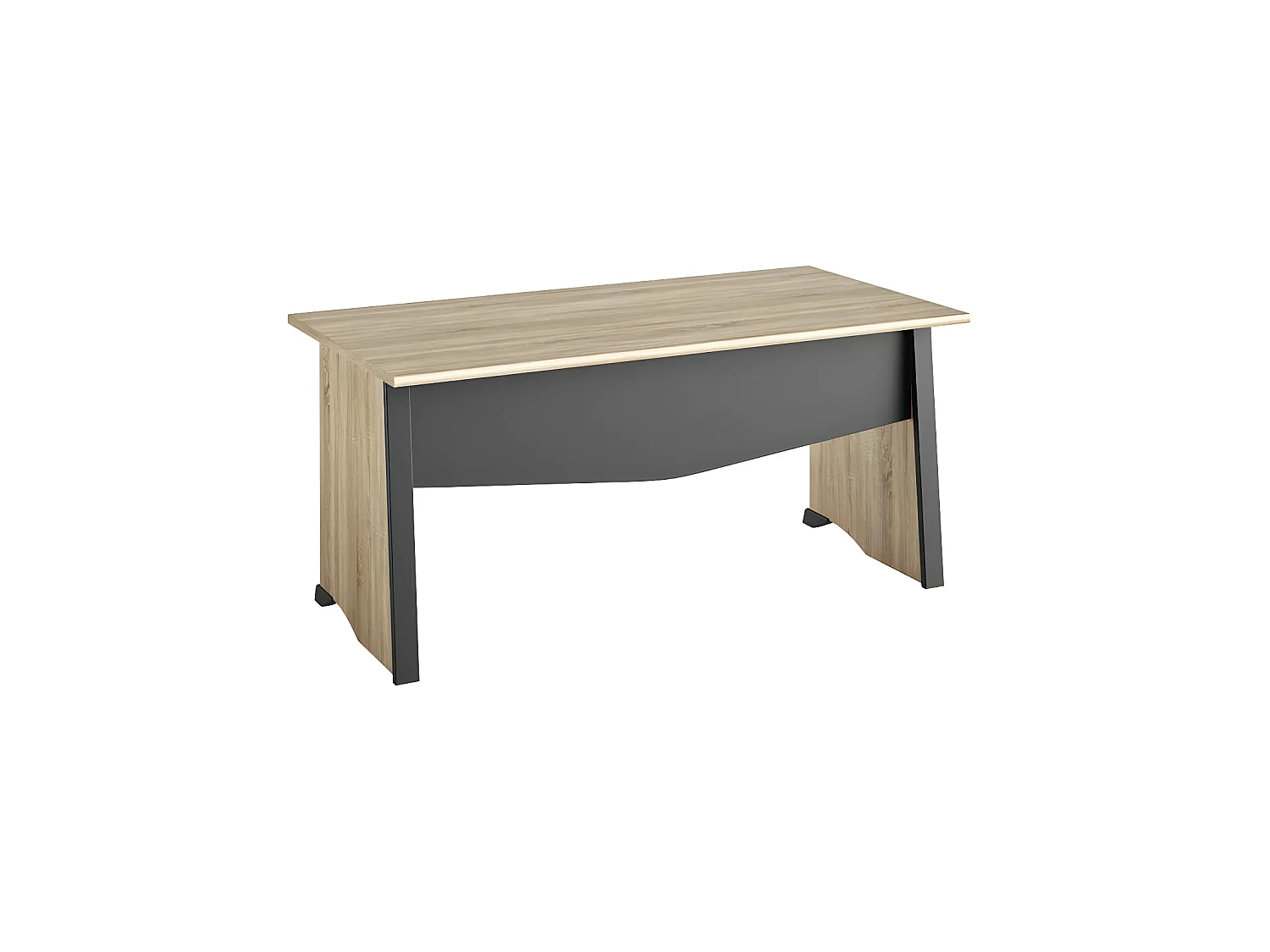 Bureau simple Bois/Noir Taille M - HUGUES