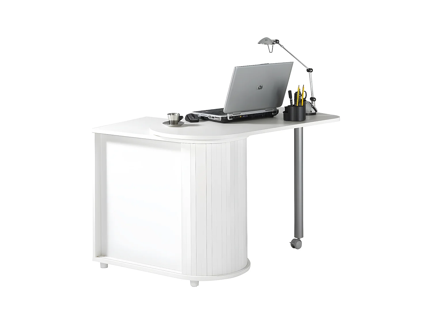 Bureau plateau pivotant et rangement à rideau - SLIDE n°11