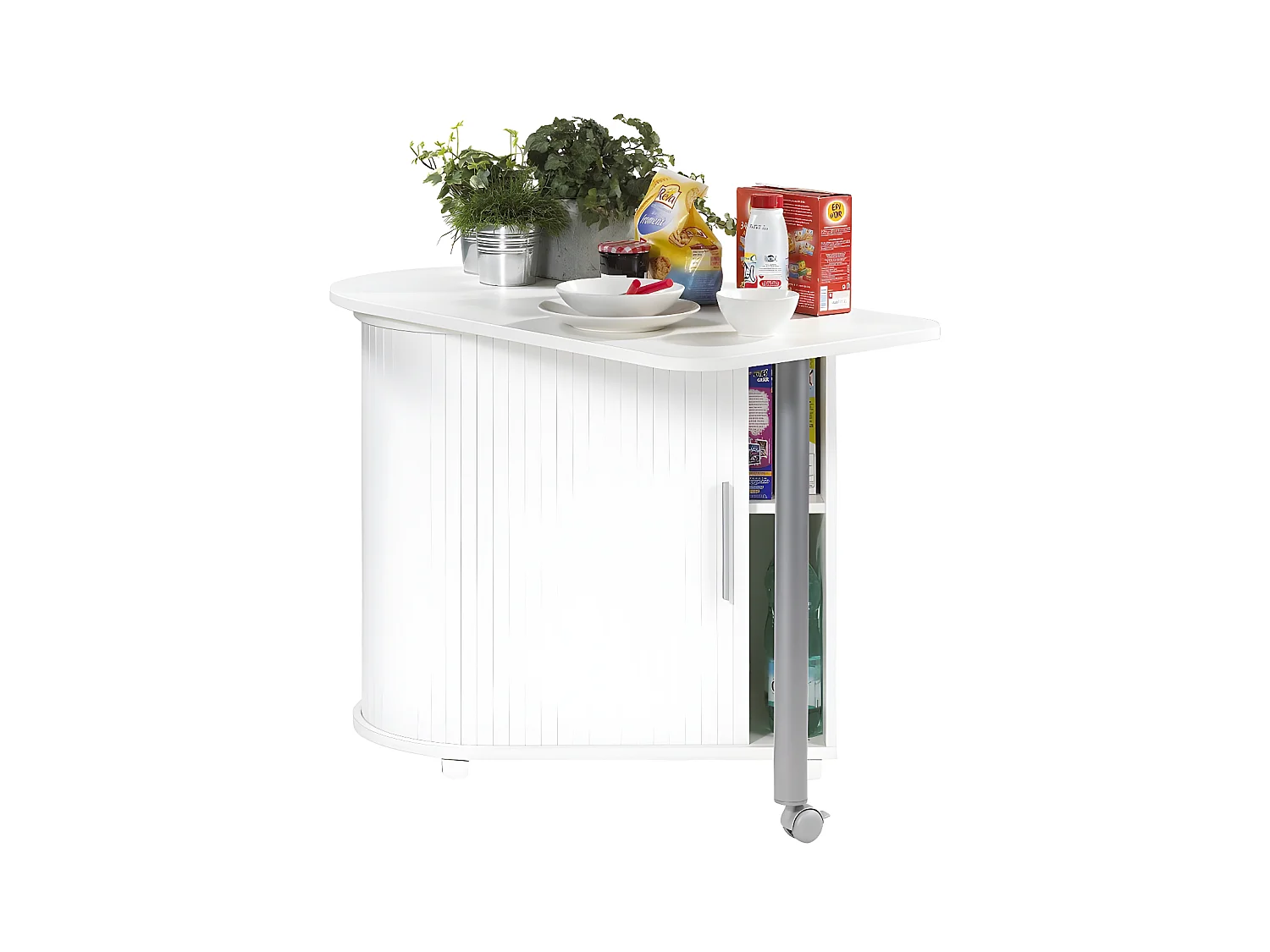 Bureau plateau pivotant et rangement à rideau - SLIDE n°11