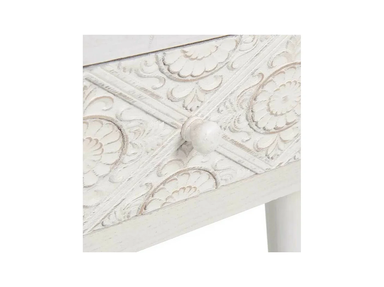 Bureau 3 tiroirs Bois clair/Blanc - LINO