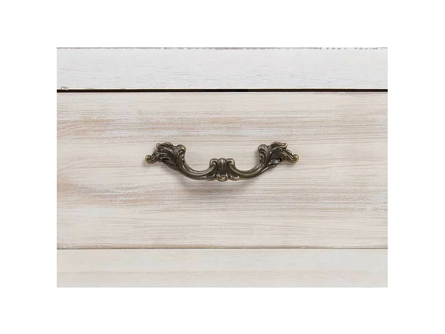 Bureau 3 tiroirs Bois clair/Blanc - LINO