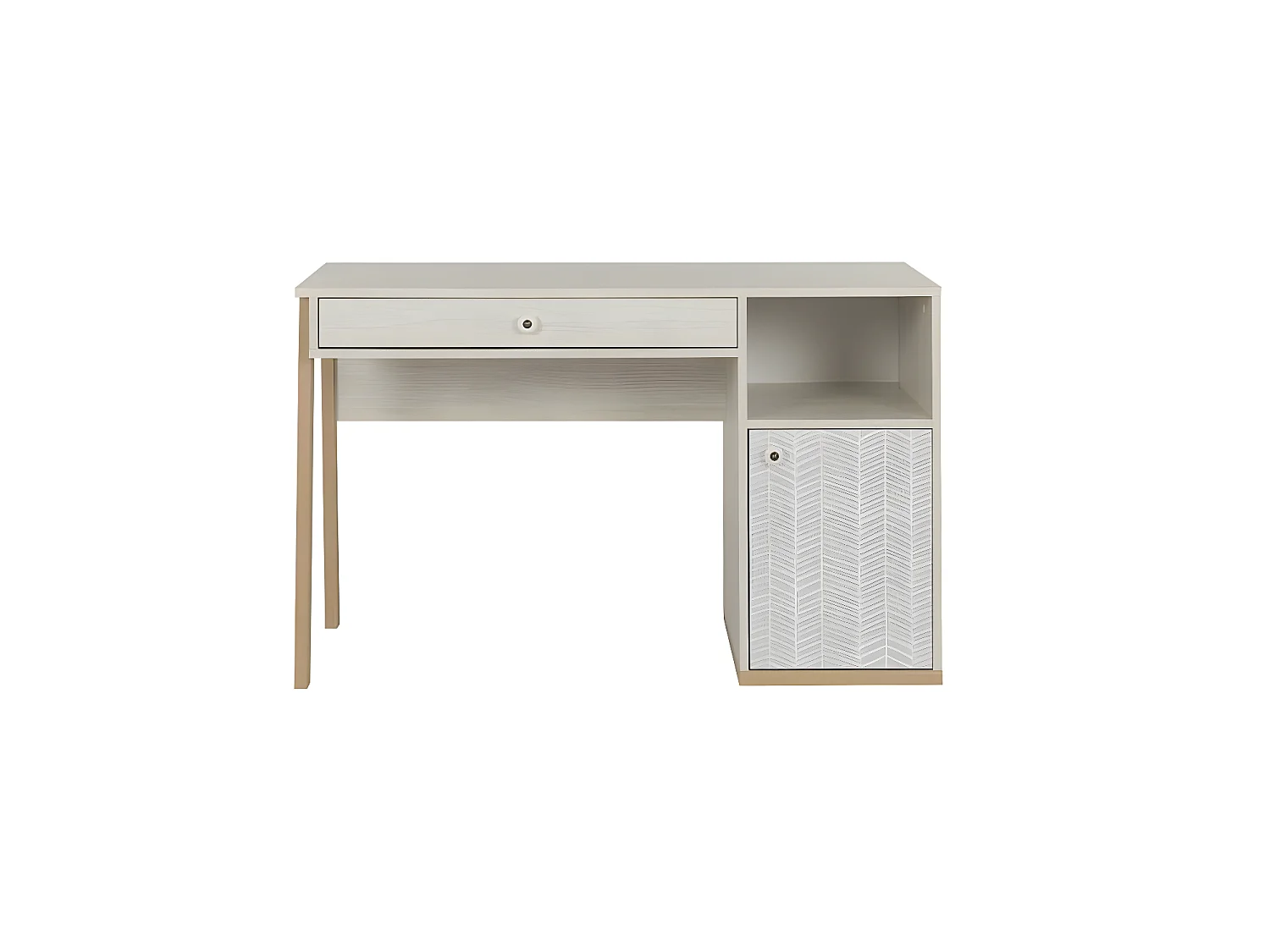 Bureau 1 porte 1 tiroir Bois blanchi - SOLVEIG