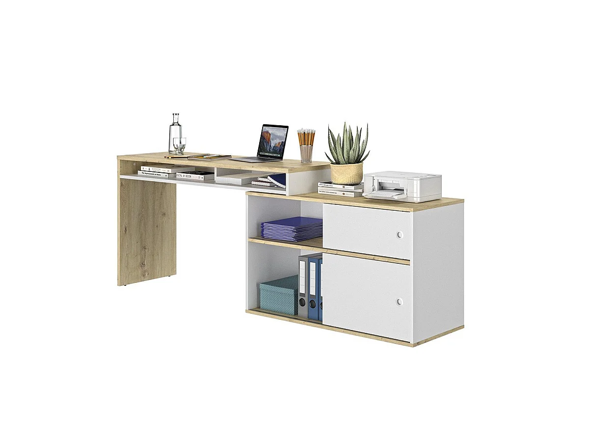 Bureau modulable Modula - L203/130 x H76/62 x P45 cm
