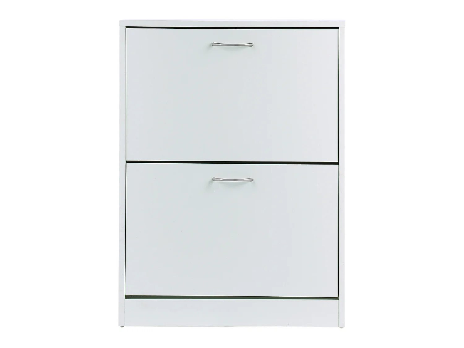 Armoire à chaussures meuble à chaussures dim. 60L x 24l x 80H cm 2 portes abattantes blanc