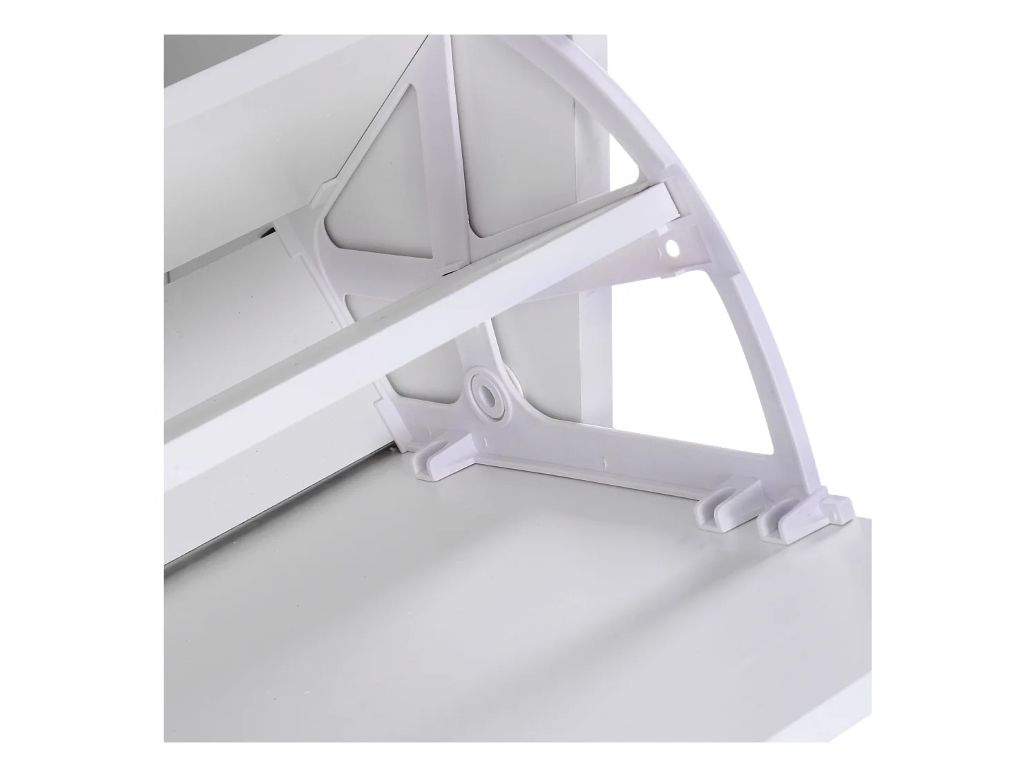 Armoire à chaussures meuble à chaussures dim. 60L x 24l x 80H cm 2 portes abattantes blanc