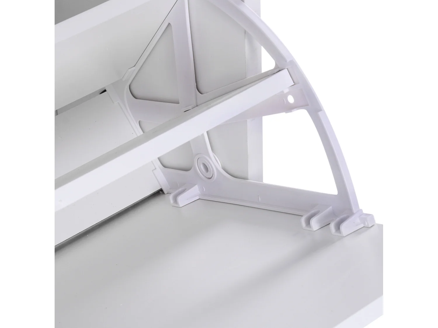 Armoire à chaussures meuble à chaussures dim. 60L x 24l x 80H cm 2 portes abattantes blanc