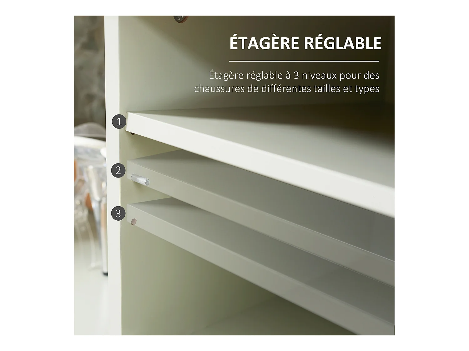 Meuble chaussures banc à chaussures 2 en 1 style bohème chic 2 portes étagère réglable - MDF vert d'eau aspect chêne clair rotin