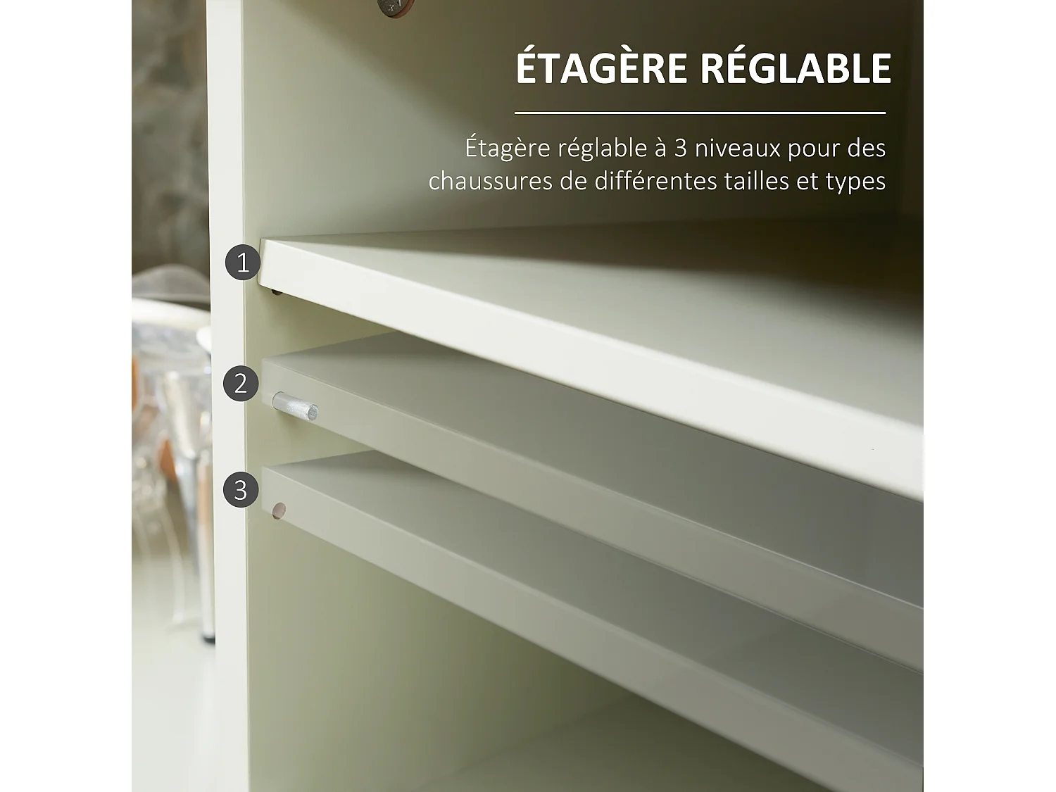 Meuble chaussures banc à chaussures 2 en 1 style bohème chic 2 portes étagère réglable - MDF vert d'eau aspect chêne clair rotin