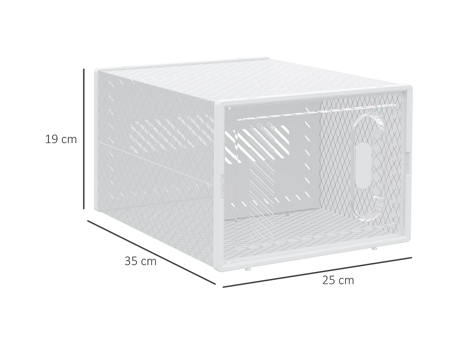 Lot de 8 boites cubes rangement à chaussures modulable avec portes transparentes - dim. 25L x 35l x 19H cm - PP blanc transparent