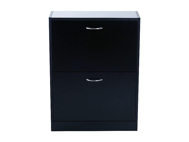 Meuble à chaussures double compartiment à bascule 60L x 24l x 80H cm panneaux de particules noir
