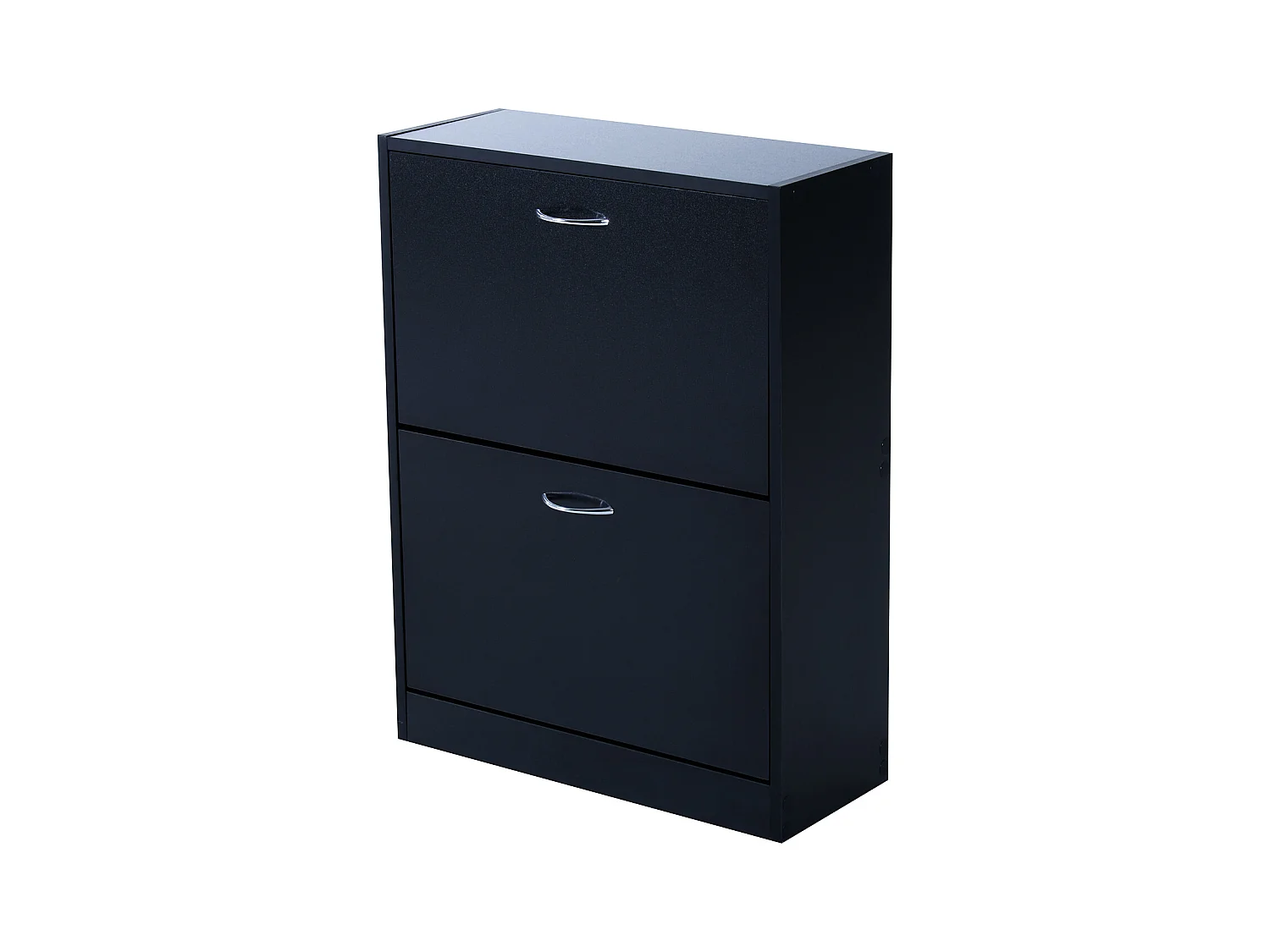 Meuble à chaussures double compartiment à bascule 60L x 24l x 80H cm panneaux de particules noir