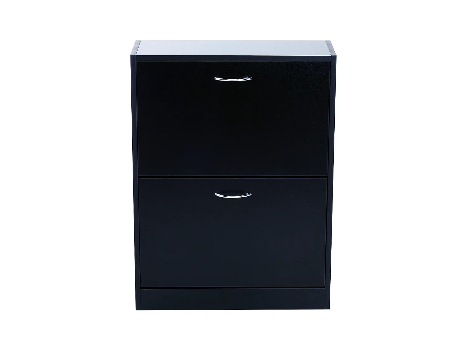 Meuble à chaussures double compartiment à bascule 60L x 24l x 80H cm panneaux de particules noir