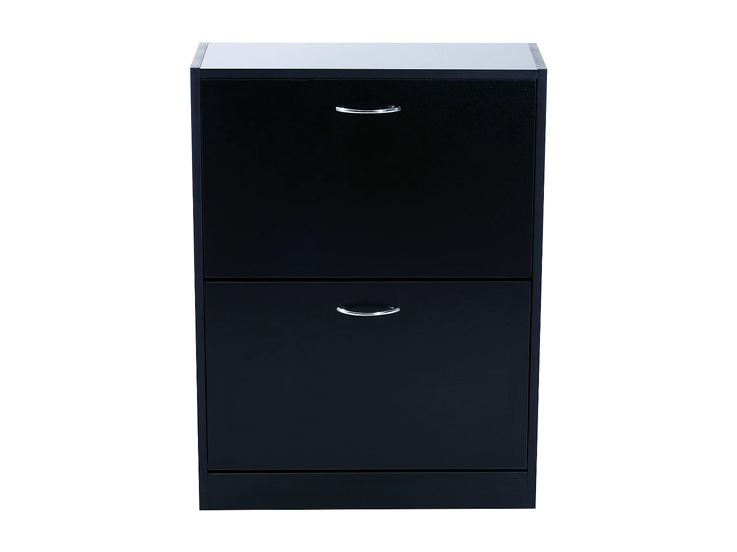 Meuble à chaussures double compartiment à bascule 60L x 24l x 80H cm panneaux de particules noir