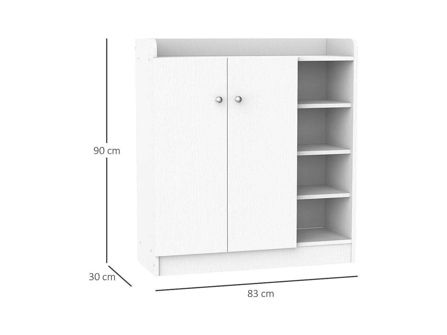 Armoire / etagere / meuble a chaussures très pratique en panneaux de particules blanc