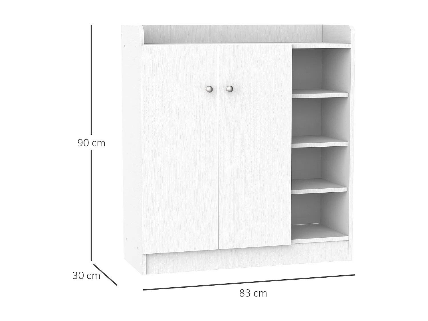 Armoire / etagere / meuble a chaussures très pratique en panneaux de particules blanc