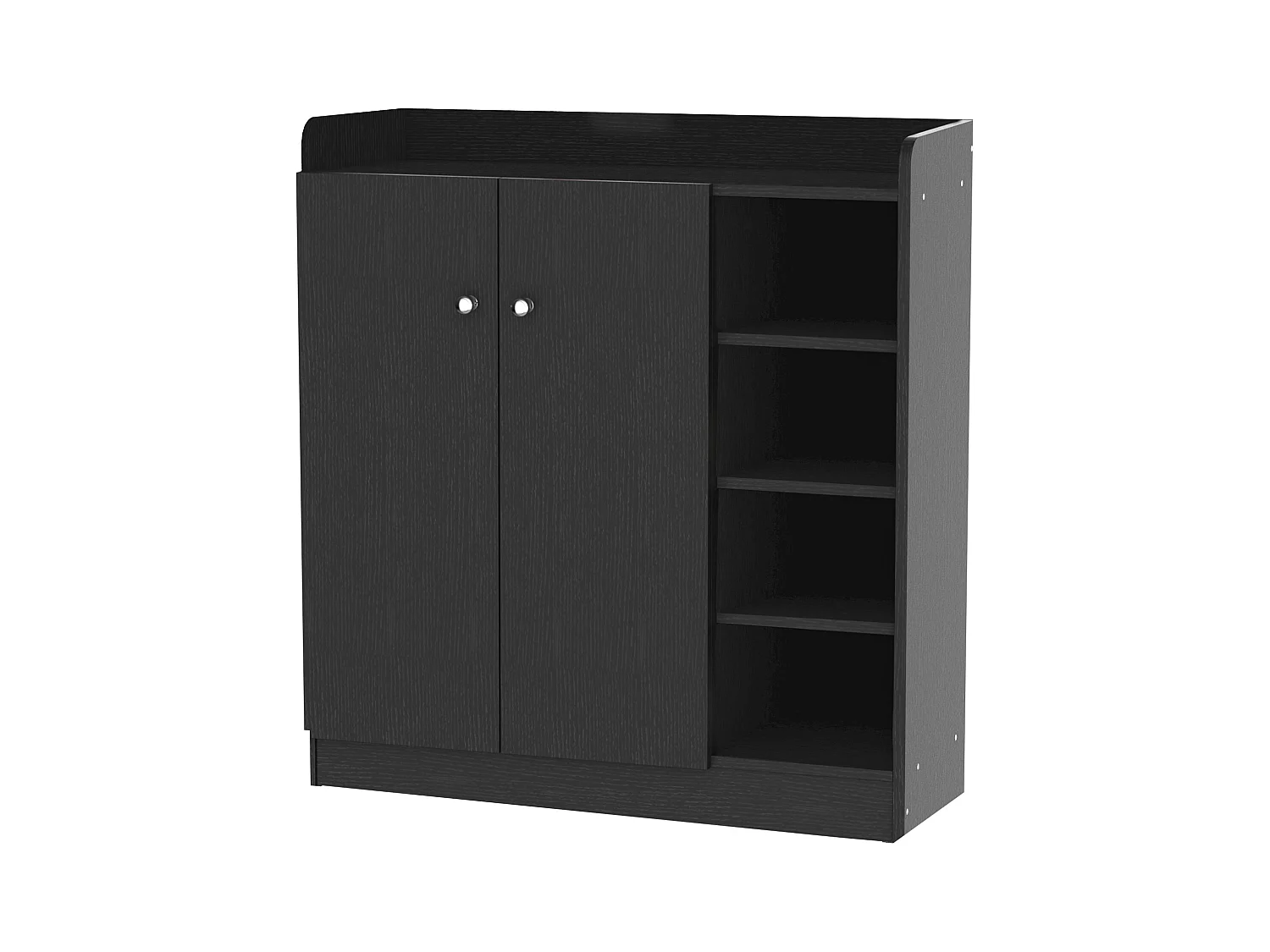 Armoire / etagere / meuble a chaussures très pratique en panneaux de particules noir