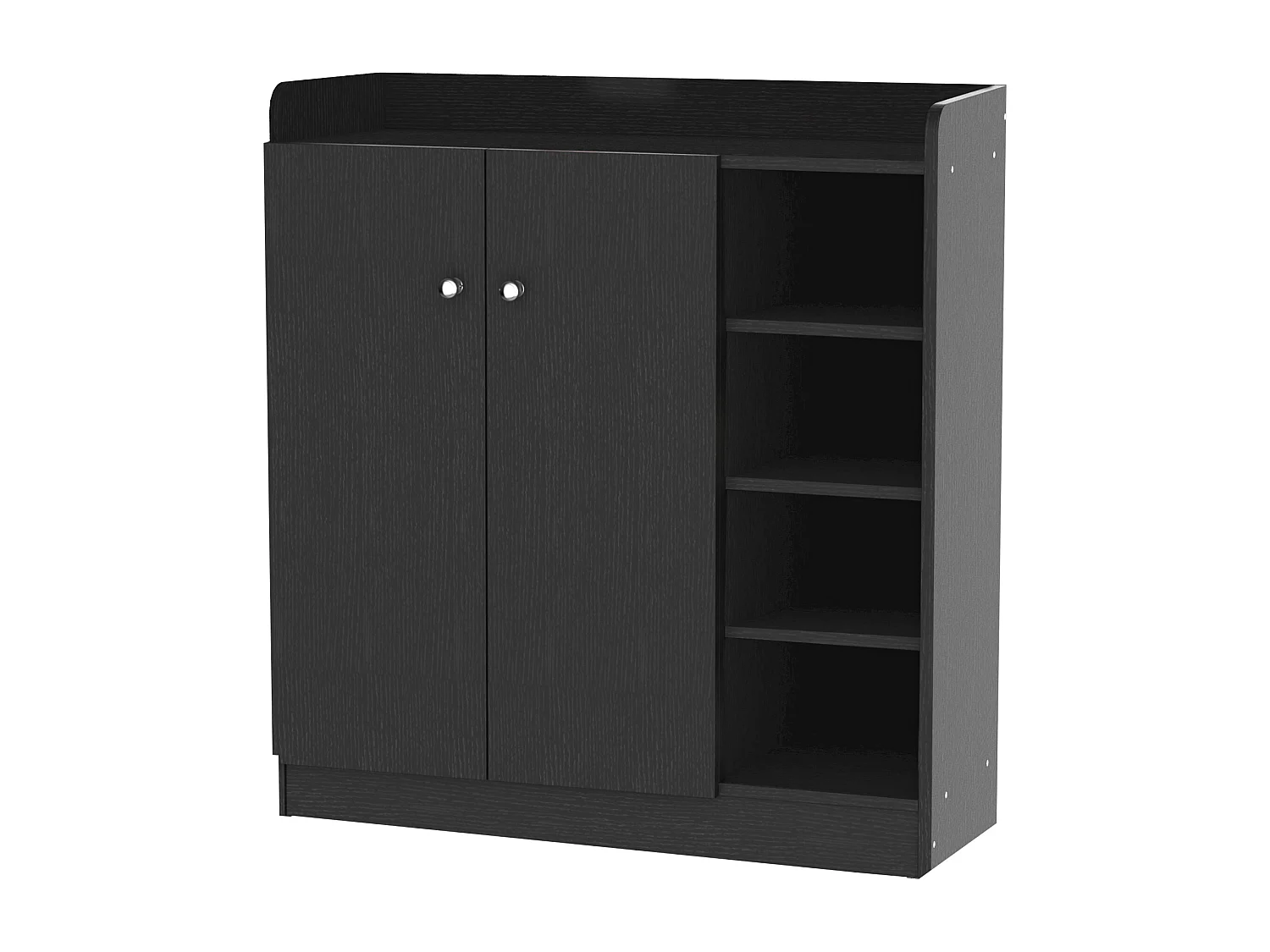 Armoire / etagere / meuble a chaussures très pratique en panneaux de particules noir