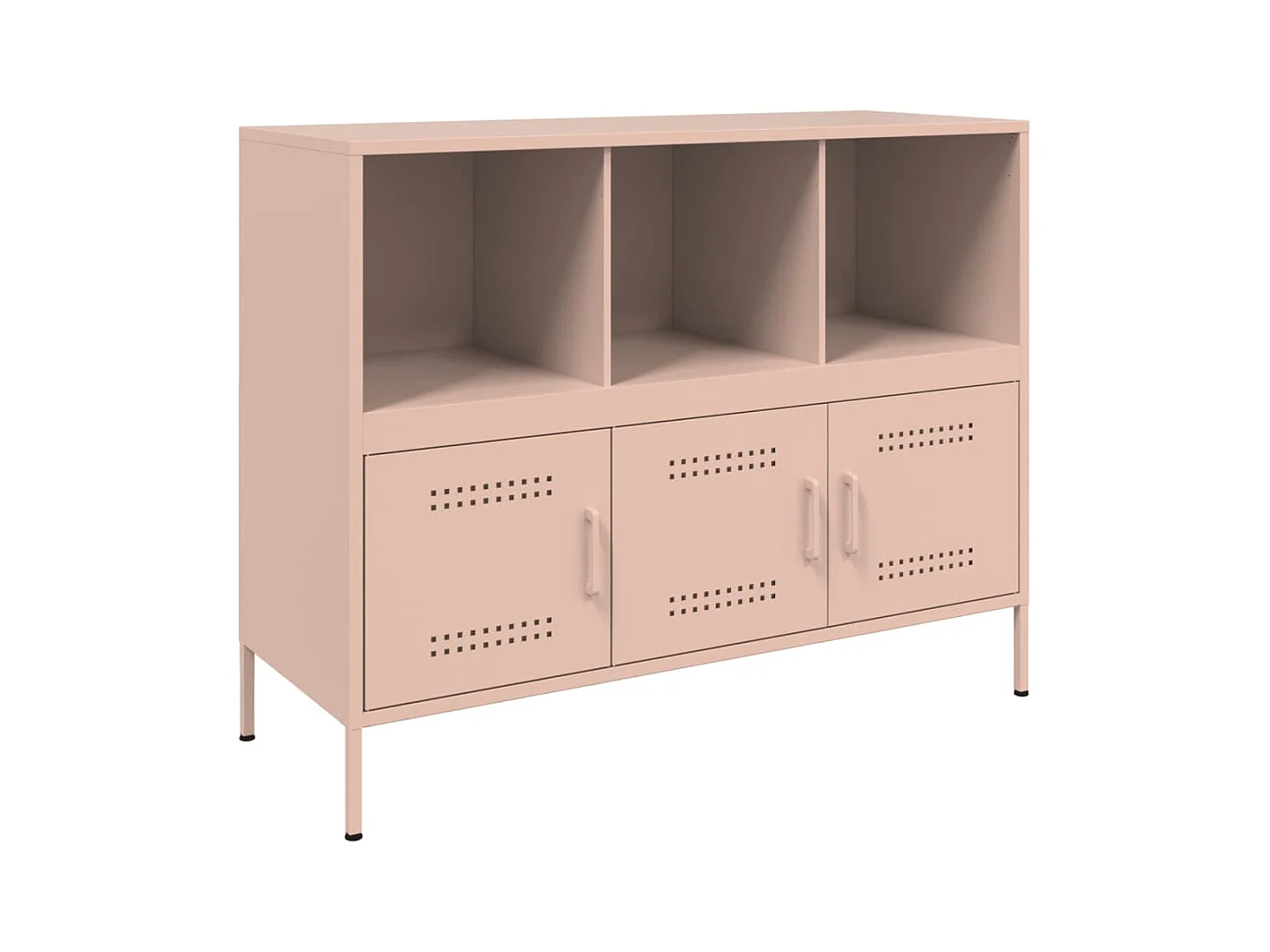 Credenza buffet cassettiera mobile contenitore organizer cucina soggiorno soggiorno 100,5 x 39 x 79 cm acciaio Rosa 02_0036198