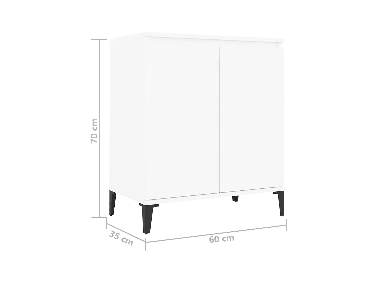 Aparador buffet cómoda armario mueble organizador cocina salón salón 60 x 35 x 70 cm madera contrachapada blanco 02_0030353