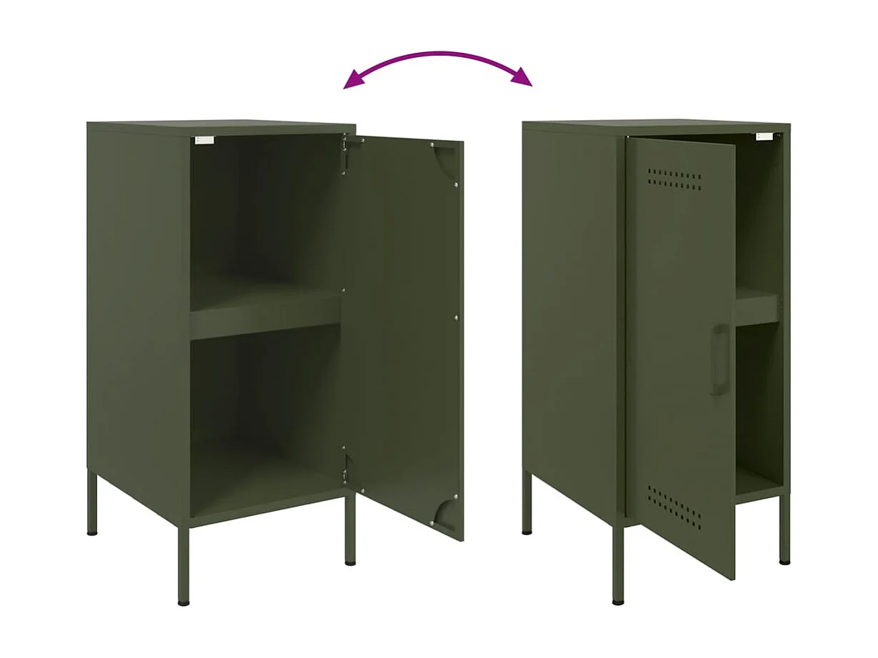 Aparador buffet cómoda armario mueble organizador cocina salón salón oliva 36 x 39 x 79 cm verde acero 02_0036577