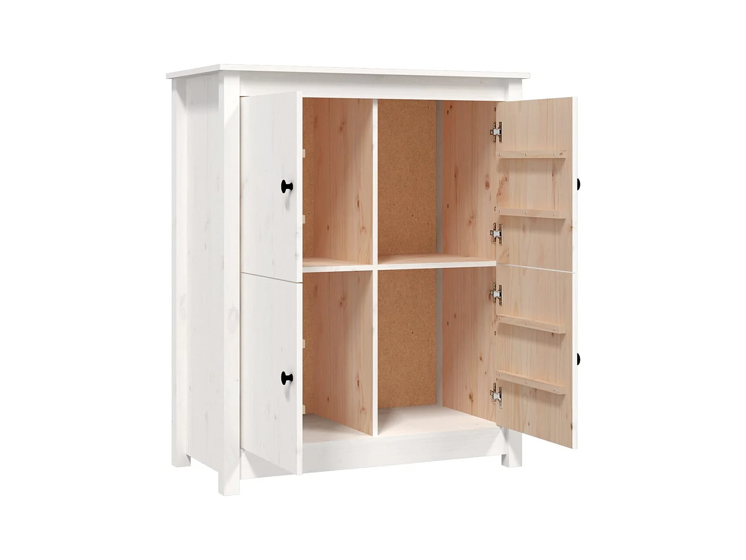 Aparador buffet cómoda armario unidad de almacenamiento organizador cocina salón salón 83 x 41,5 x 100 cm madera maciza de pino blanco 02_0030522