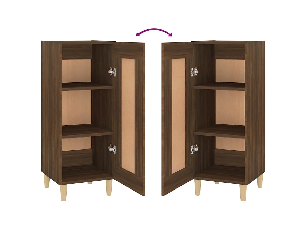 Credenza buffet cassettiera mobile contenitore organizer cucina soggiorno soggiorno 34,5 x 34 x 90 cm derivati ​​del legno marrone 02_0031221