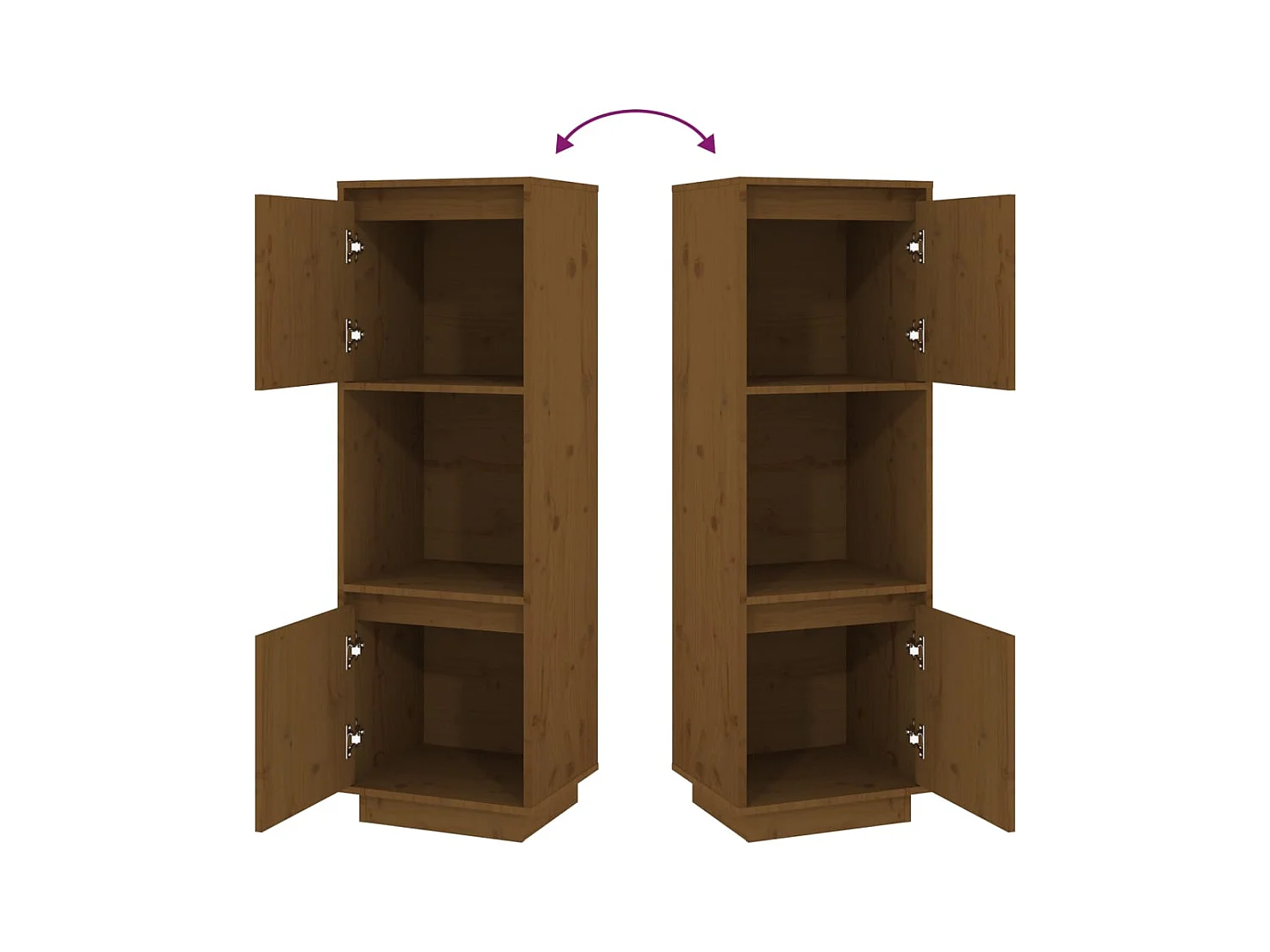 Aparador cômoda armário armário organizador cozinha sala sala alto 38 x 35 x 117 cm madeira maciça de pinho marrom 02_0034754