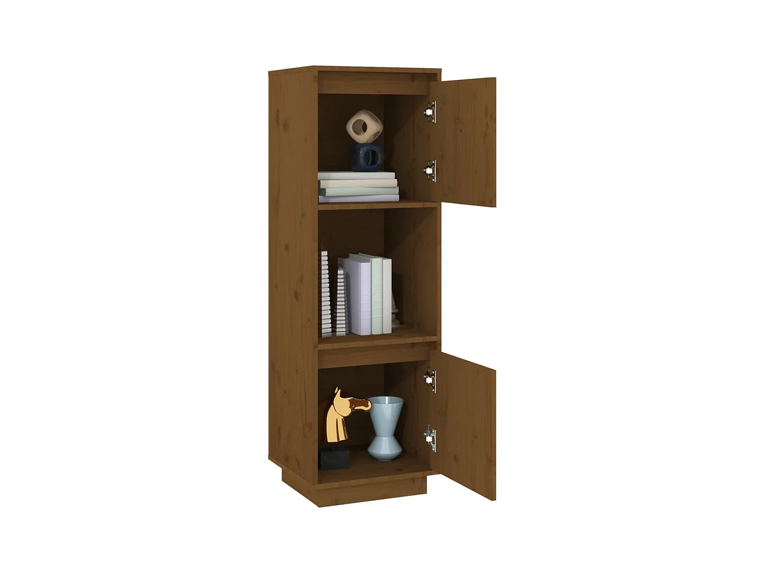 Aparador cômoda armário armário organizador cozinha sala sala alto 38 x 35 x 117 cm madeira maciça de pinho marrom 02_0034754