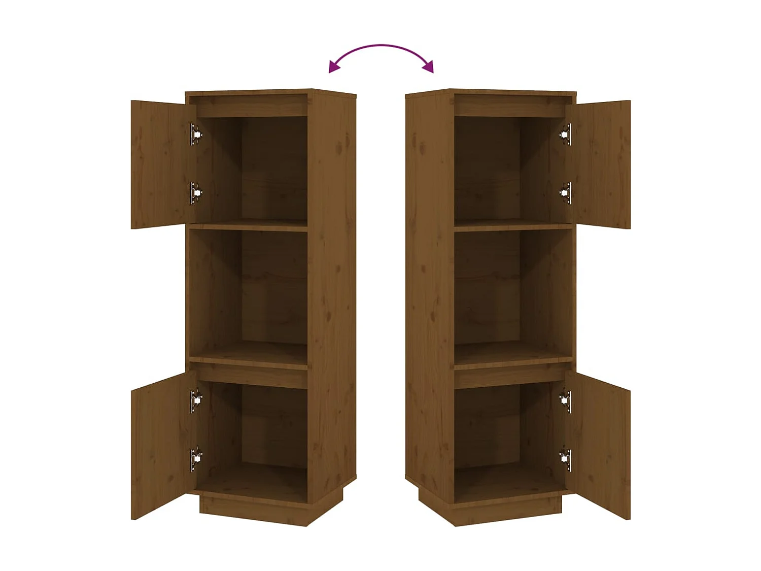 Credenza cassettiera cassettiera mobile contenitore organizer cucina soggiorno soggiorno alto 38 x 35 x 117 cm legno di pino massiccio marrone 02_0034754