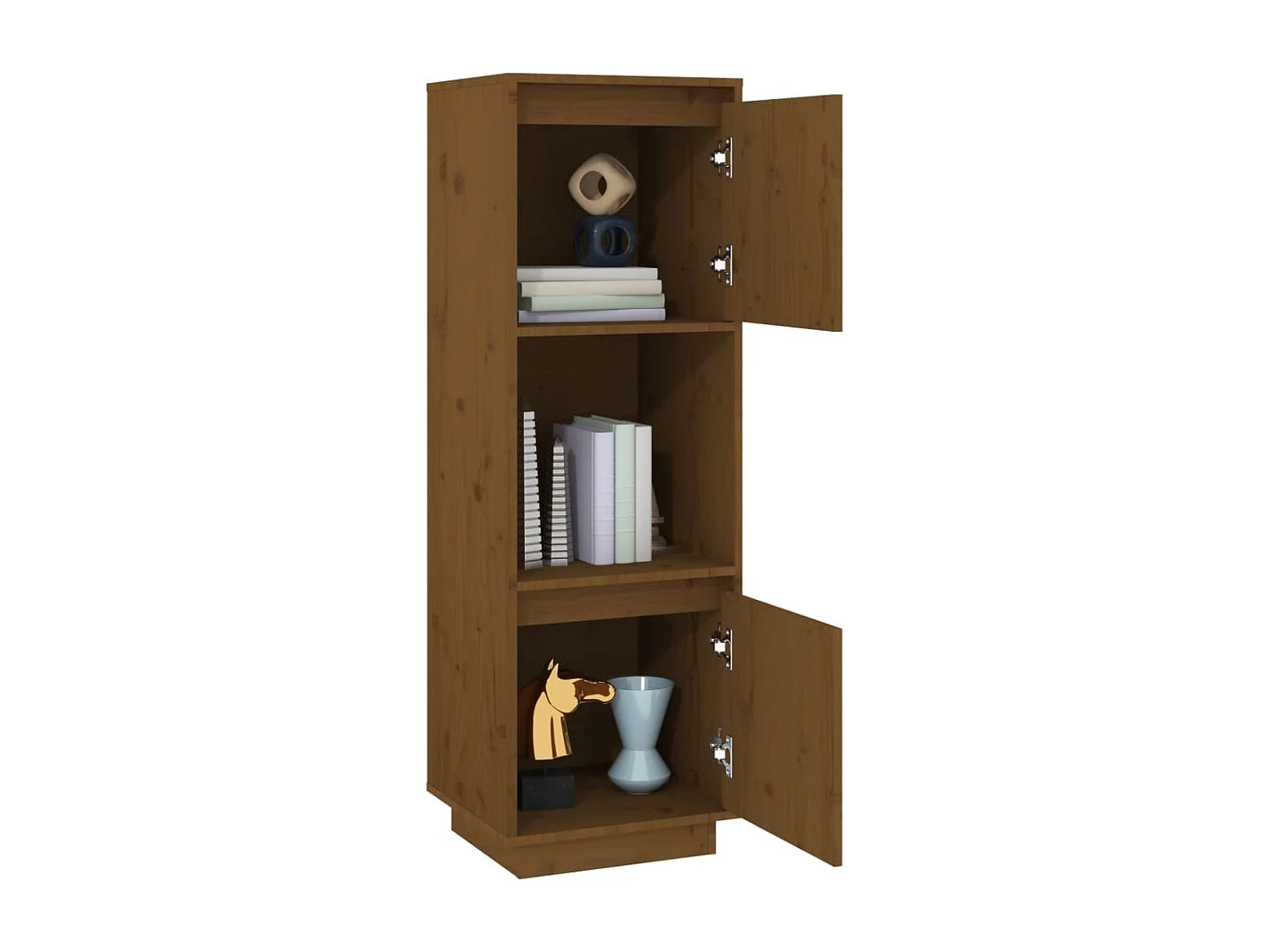 Credenza cassettiera cassettiera mobile contenitore organizer cucina soggiorno soggiorno alto 38 x 35 x 117 cm legno di pino massiccio marrone 02_0034754