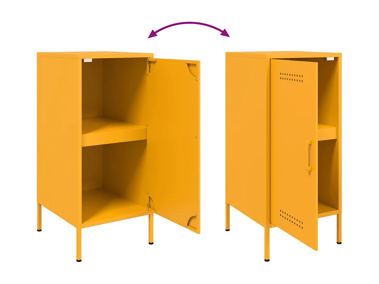 Aparador buffet cómoda armario mueble organizador cocina salón salón amarillo mostaza 36 x 39 x 79 cm acero Amarillo 02_0035695