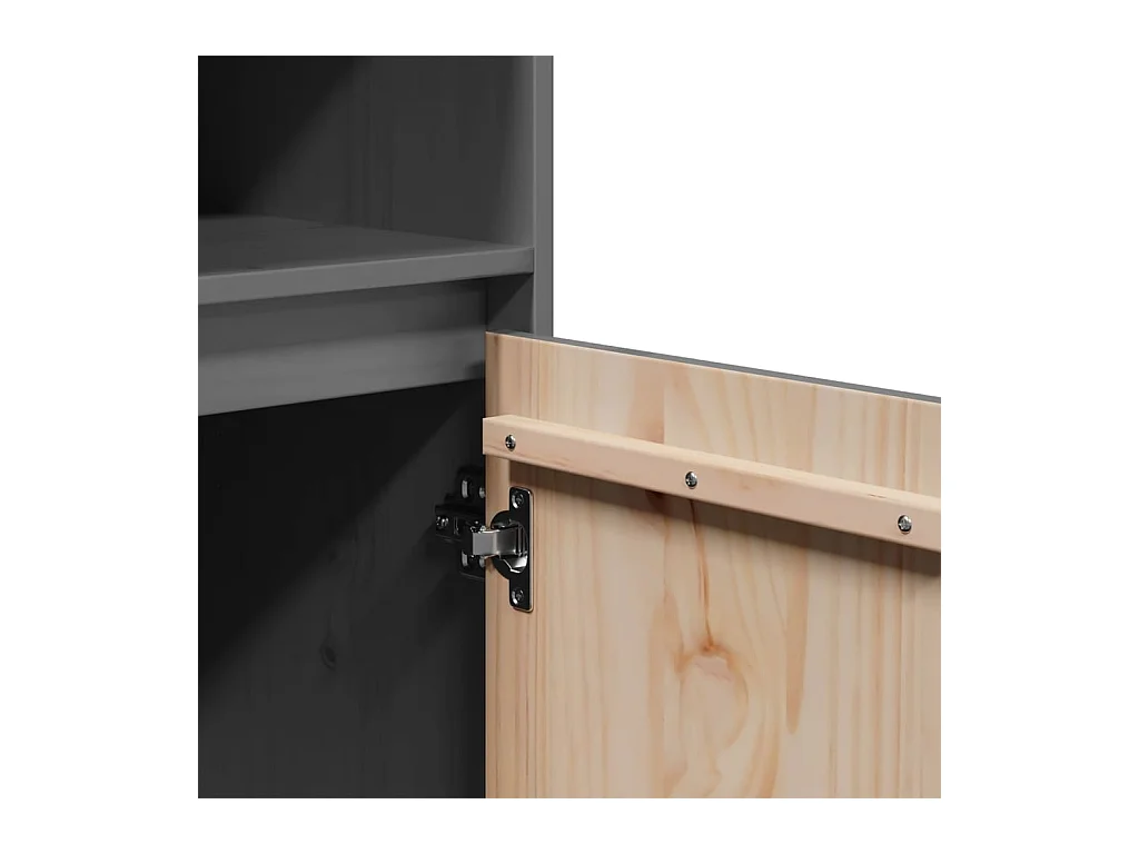 Aparador buffet cómoda armario mueble organizador cocina salón salón alto 37 x 34 x 110 cm madera maciza de pino gris 02_0034225