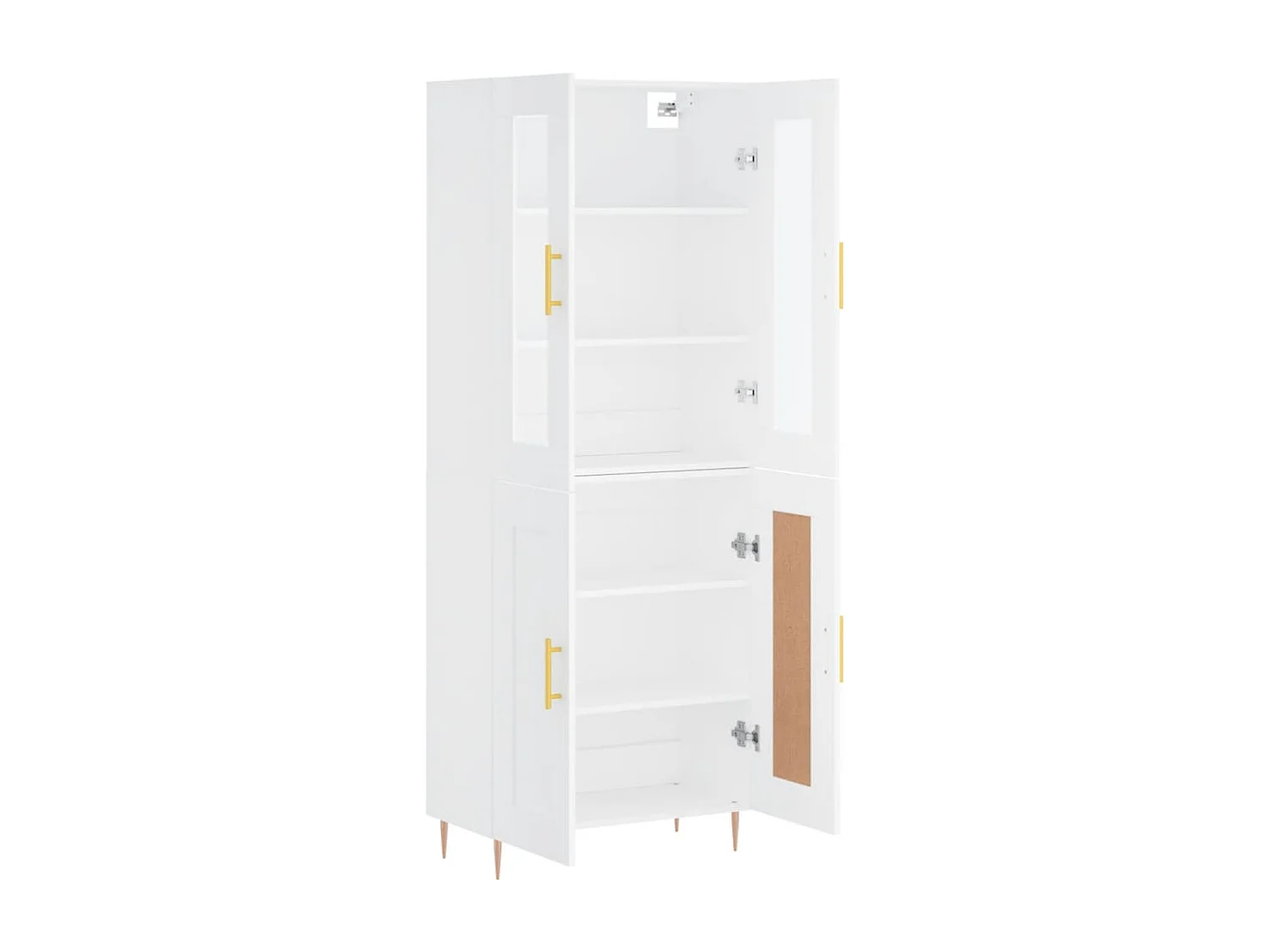 Credenza cassettiera cassettiera mobile contenitore organizer cucina soggiorno soggiorno alto 69,5 x 34 x 180 cm derivati ​​del legno bianco 02_0032690